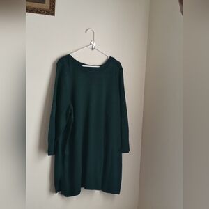 Cable & Gauge Sweater Women 2X Green Knit Top Rhinestone Casual Office Elegant